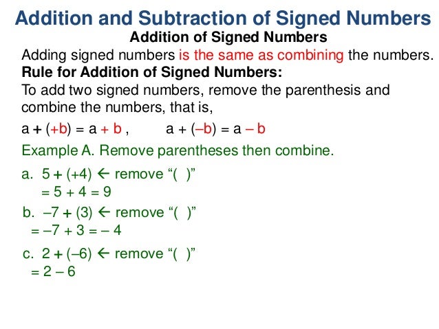 7 signed numbers addition and subtraction