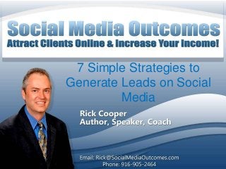 7 Simple Strategies to
Generate Leads on Social
         Media
 