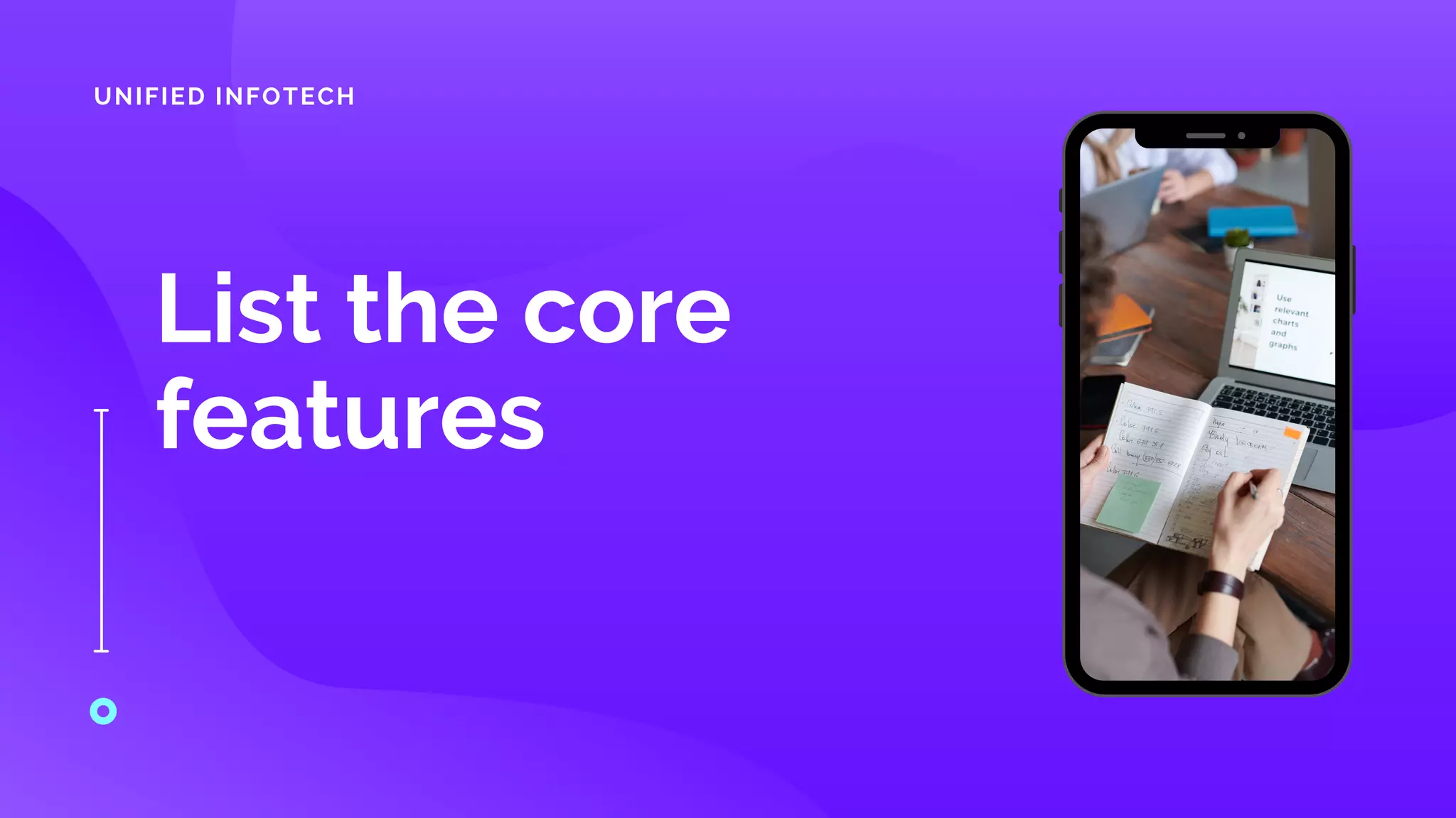 List the core
features
UNIFIED INFOTECH
 