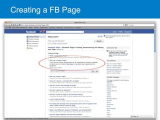 Creating a FB Page
 