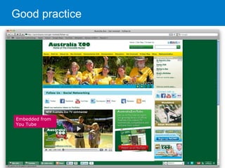 Good practice
Embedded from
You Tube
 