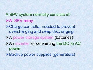 Spv Ac 7 solar photovoltaic systems and their application | PDF