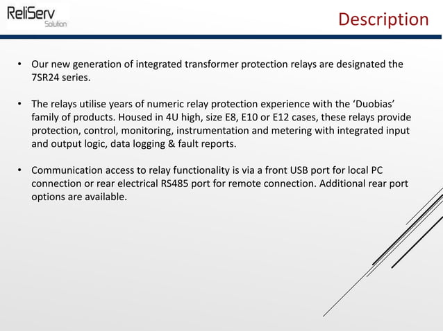 7SR242 Transformer Protection Relay | PDF