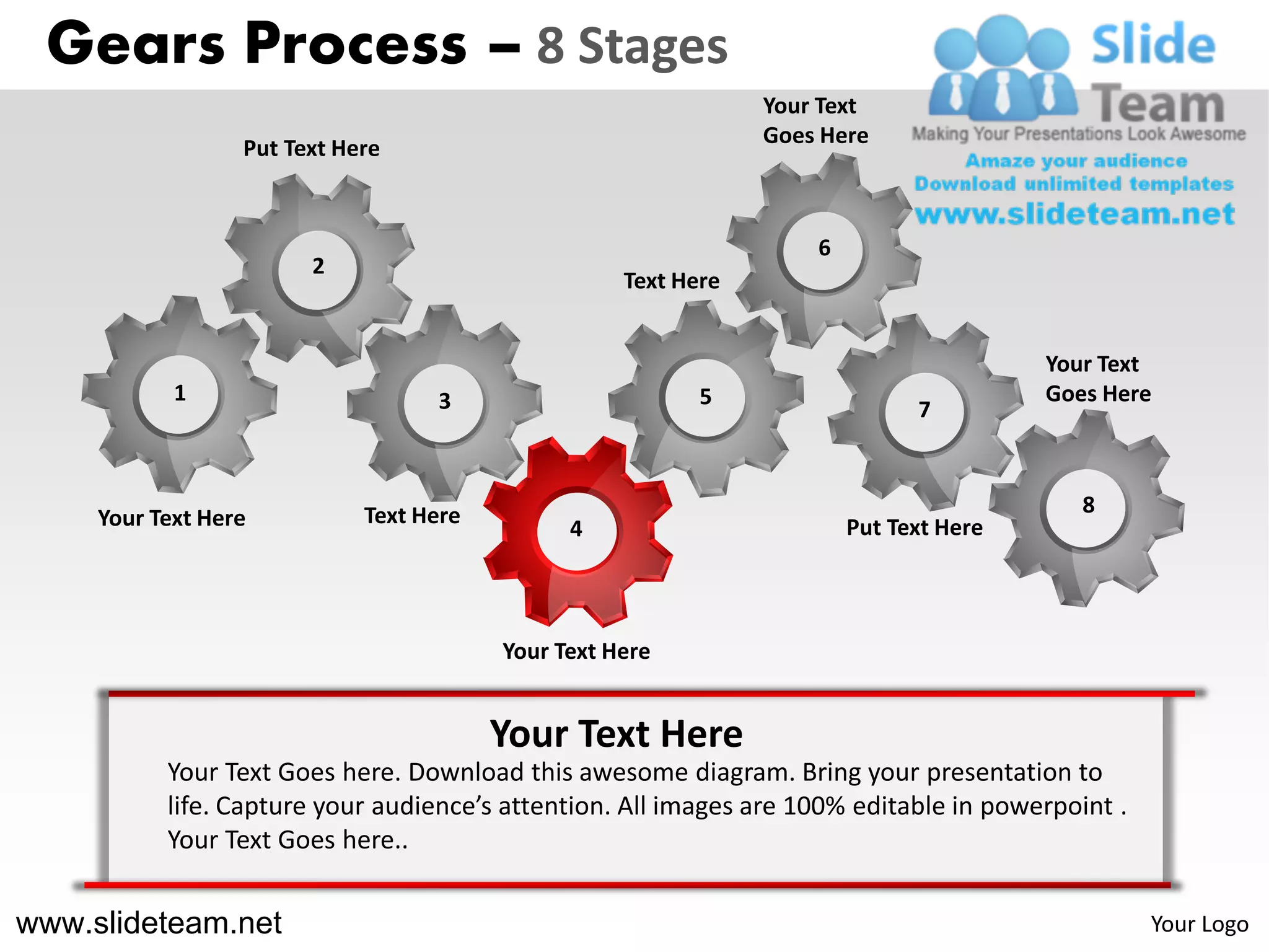 7 stages mechanical spinning gear s process powerpoint slides. | PDF