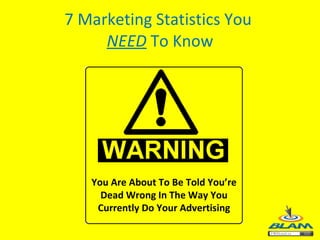 7 Marketing Statistics You  NEED  To Know You Are About To Be Told You’re Dead Wrong In The Way You Currently Do Your Advertising 