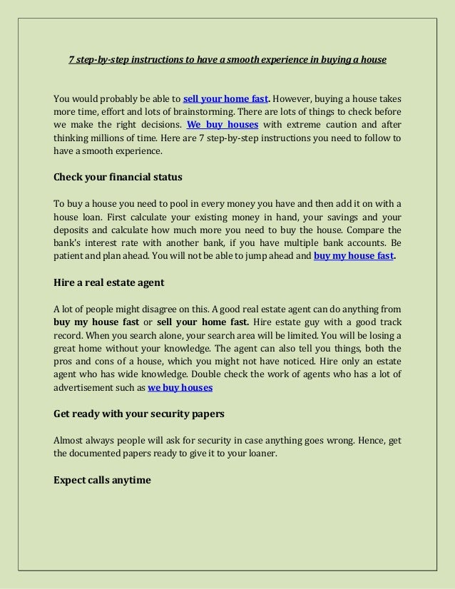 what do i need to be able to buy a house