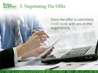 5. Negotiating The Offer
Once the offer is submitted,
I will work with you in the
negotiations
 