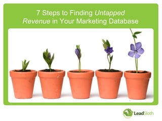 7 Steps to Finding UntappedRevenue in Your Marketing Database 