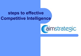 steps to effective Competitive Intelligence 