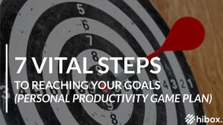 7 VITAL STEPS
TO REACHING YOUR GOALS
(PERSONAL PRODUCTIVITY GAME PLAN)
 