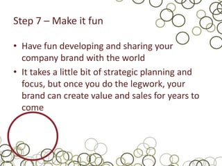 7 steps to building a brand | PPTX