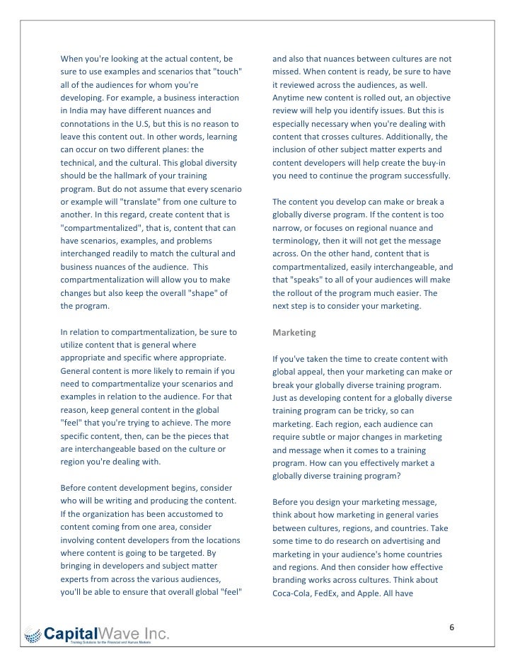 7 Steps To Creating A Globally Diverse Training Program White Paper M…
