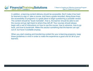 7 Steps To Creating An Effective E Learning Program | PDF
