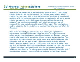 7 Steps To Creating An Effective E Learning Program | PDF