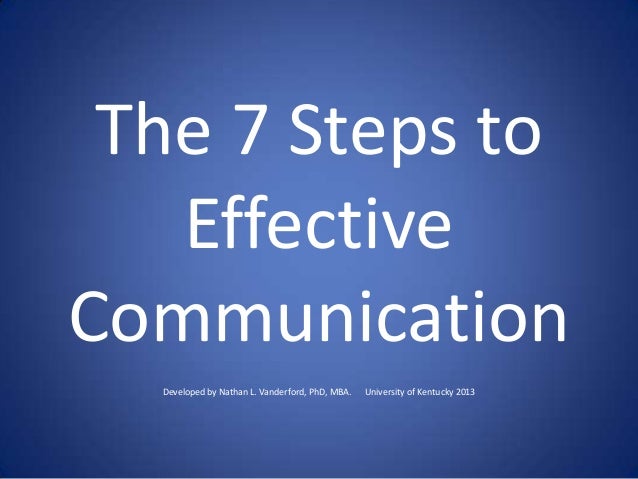 The 7 Steps To Effective Communication