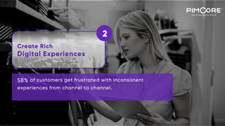 Create Rich
Digital Experiences
of customers get frustrated with inconsistent58%
experiences from channel to channel.
2
 