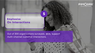 Emphasize
On Interactions
5
Out of 300 organizations surveyed, 85% support
multi-channel customer interactions.
 
