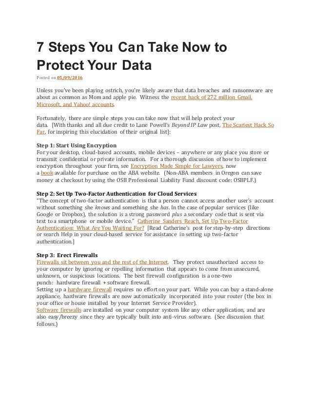 15 Steps You Can Take To Secure Your 7 steps you can take now to protect your data 15 Steps You Can Take To Secure Your 7 steps you can take now to protect your data