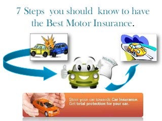 7 Steps you should know to have
the Best Motor Insurance.
===================================
 