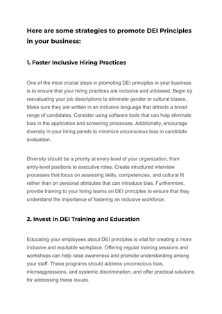 7 Strategies that promote DEI Principles in your Business.pdf | Human ...