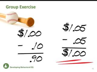 15
Group Exercise
Developing Behavioral EQ
 