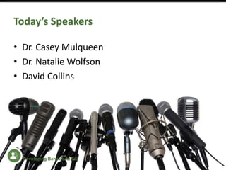 Today’s Speakers
• Dr. Casey Mulqueen
• Dr. Natalie Wolfson
• David Collins
Developing Behavioral EQ
 