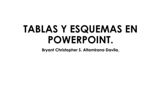 TABLAS Y ESQUEMAS EN
POWERPOINT.
Bryant Christopher S. Altamirano Davila.
 