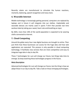 7 technologies that will change our future | PDF