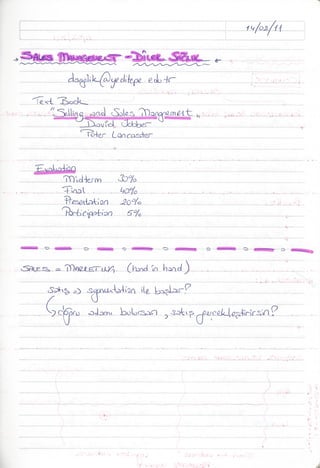 Sales Management Ders Notları