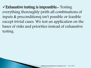 7 testing principles | PPT