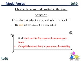 Sentence With Forcible 7th-Modal Verb Part 2 CBSE | PDF