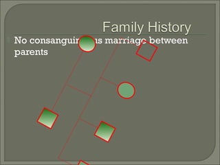    No consanguineous marriage between
    parents
 