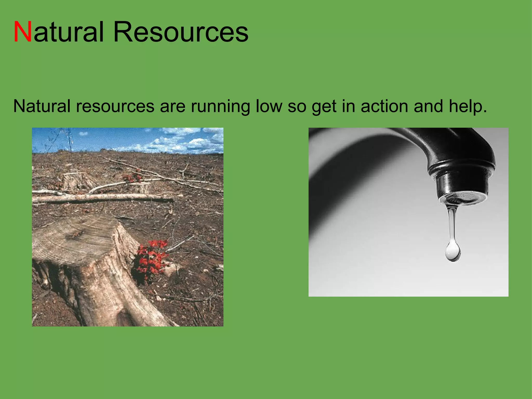 N atural Resources Natural resources are running low so get in action and help. 