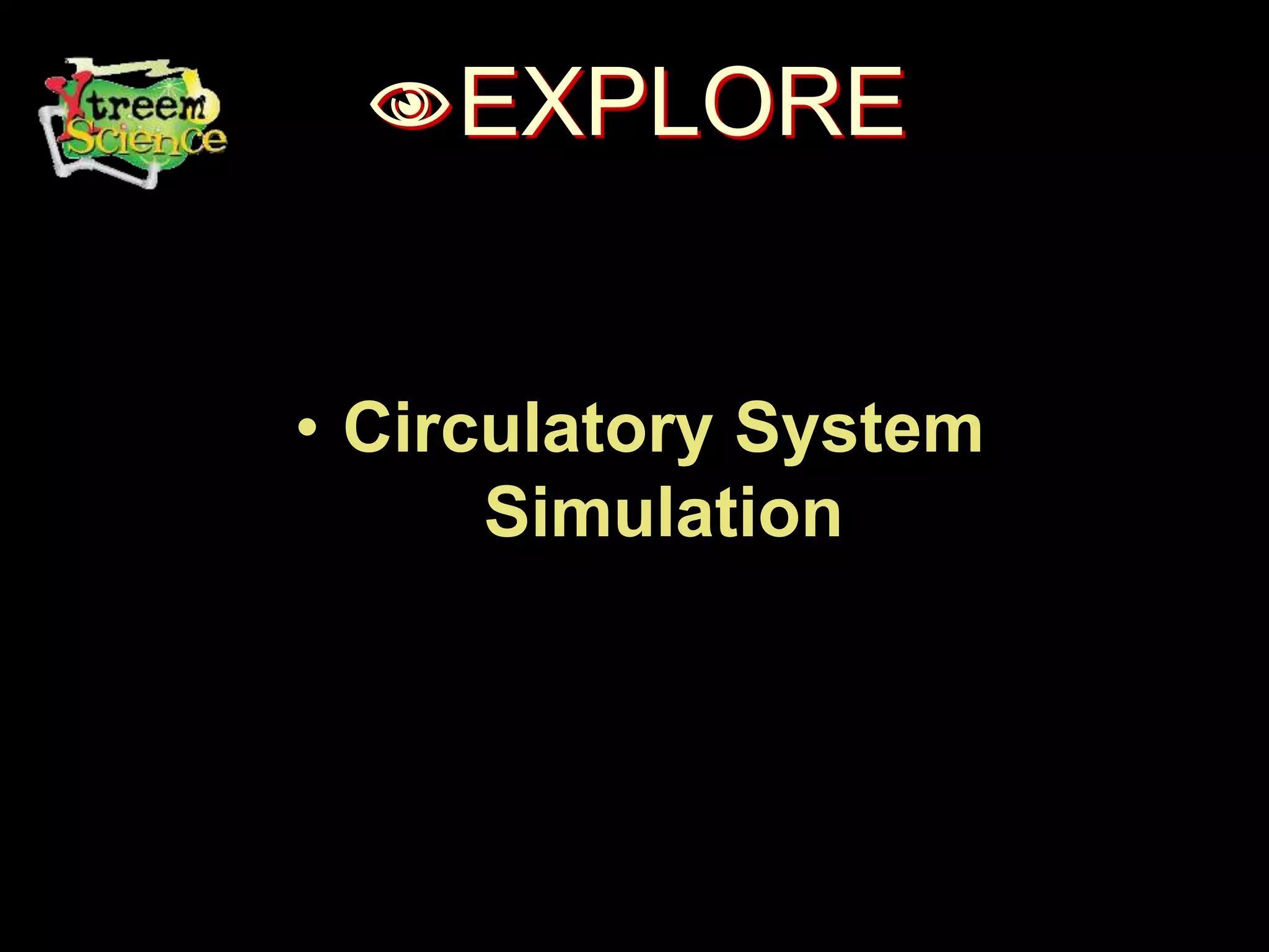 EXPLORE
• Circulatory System
Simulation
 