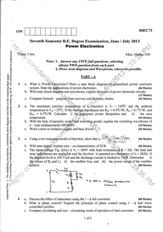 7th Semester EC VTU 2010 scheme question papers for CBCS