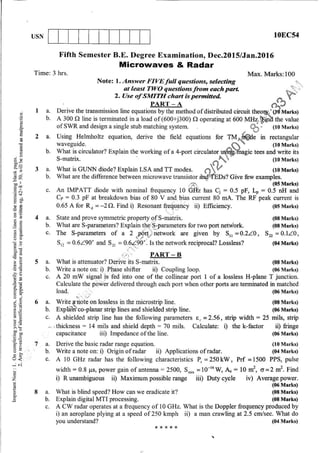 7th Semester EC VTU 2010 scheme question papers for CBCS