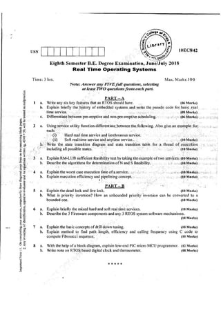 7th Semester EC VTU 2010 scheme question papers for CBCS
