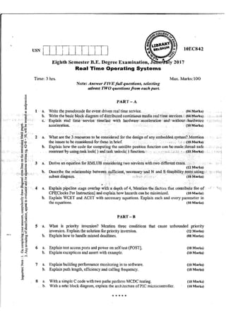 7th Semester EC VTU 2010 scheme question papers for CBCS