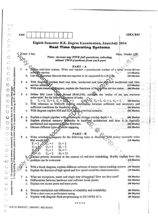 7th Semester EC VTU 2010 scheme question papers for CBCS