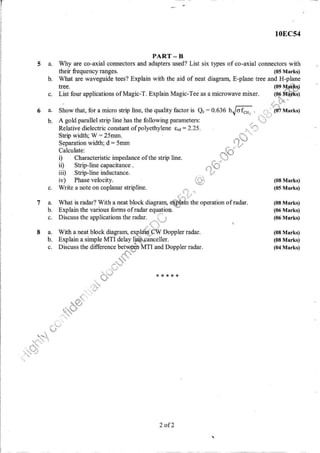 7th Semester EC VTU 2010 scheme question papers for CBCS