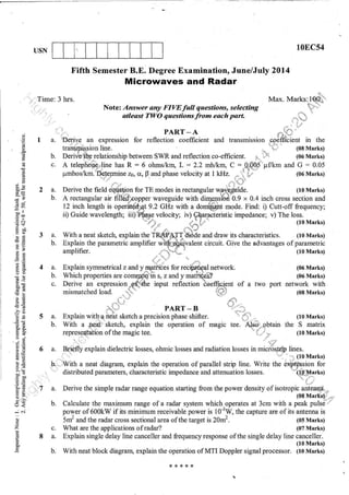7th Semester EC VTU 2010 scheme question papers for CBCS