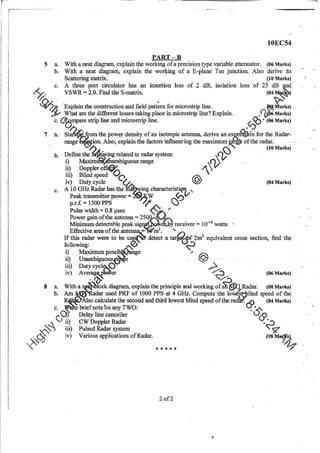 7th Semester EC VTU 2010 scheme question papers for CBCS