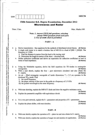 7th Semester EC VTU 2010 scheme question papers for CBCS