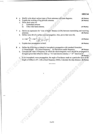 7th Semester EC VTU 2010 scheme question papers for CBCS