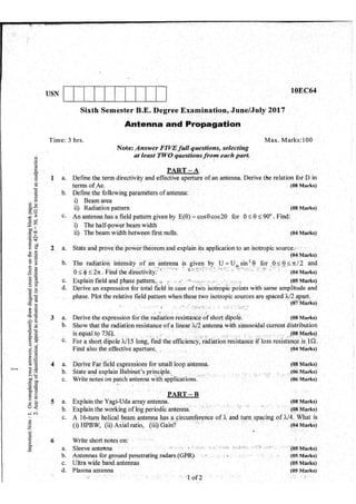7th Semester EC VTU 2010 scheme question papers for CBCS