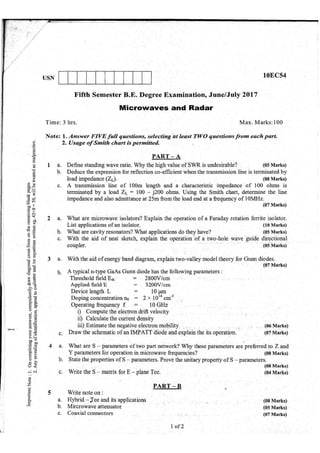 7th Semester EC VTU 2010 scheme question papers for CBCS