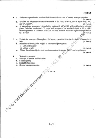 7th Semester EC VTU 2010 scheme question papers for CBCS