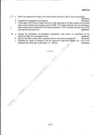 7th Semester EC VTU 2010 scheme question papers for CBCS
