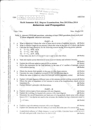 7th Semester EC VTU 2010 scheme question papers for CBCS