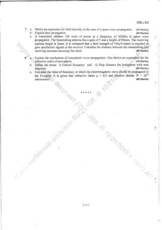 7th Semester EC VTU 2010 scheme question papers for CBCS